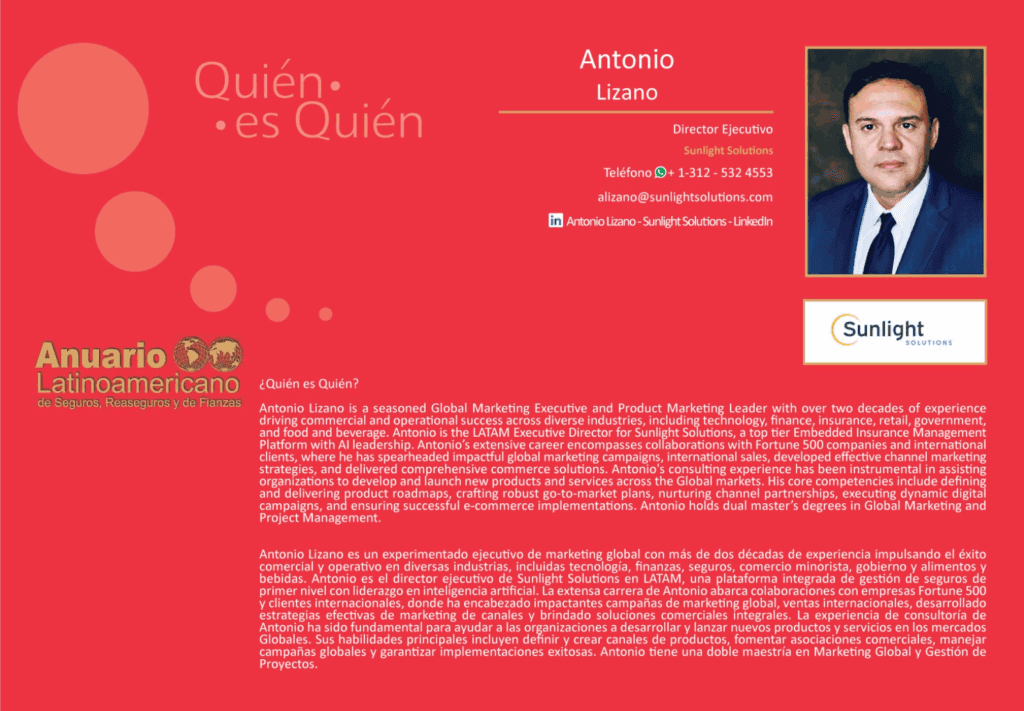 ¿Quién es Quién? Antonio Lizano Director Ejecutivo Sunlight Solutions 1 ¿Quién es Quién? Antonio Lizano