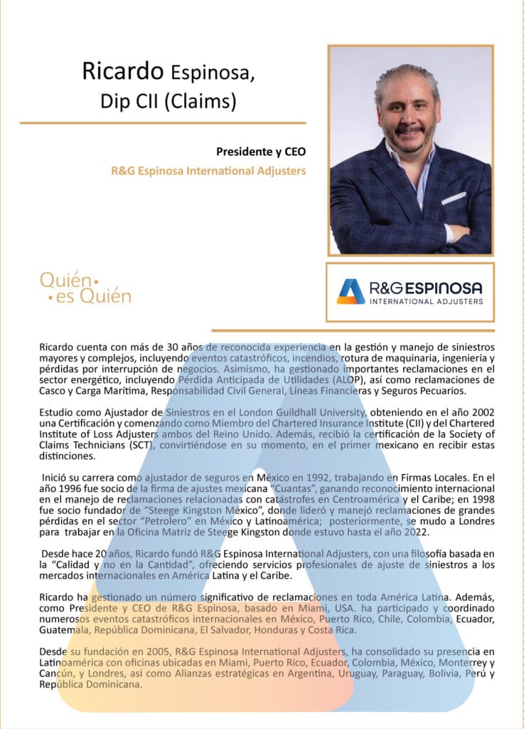 ¿Quién es Quién? Ricardo Espinosa Presidente y CEO R & G Espinosa 1 Ricardo EspinosaV